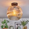 Ripoll ceiling light, globe light Amber, clear, 1-light source