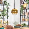 Koyoto hanging light, globe light, pendant light 20 cm gold, clear, 1-light source