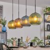 Koyoto hanging light, globe light, pendant light blue, green, coppery, 4-light sources