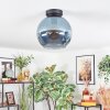 Koyoto ceiling light, globe light 25 cm blue, clear, 1-light source
