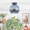 Koyoto ceiling light, globe light 25 cm blue, clear, 1-light source