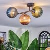 Chehalis ceiling light, globe light blue, green, coppery, 3-light sources