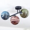 Chehalis ceiling light, globe light blue, green, coppery, 3-light sources
