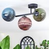 Chehalis ceiling light, globe light blue, green, coppery, 3-light sources