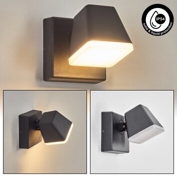 Fanel outdoor wall light, wall light, wall spotlight LED anthracite, 1-light source