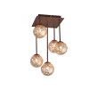 Paul Neuhaus GRETA ceiling light rust-coloured, 5-light sources