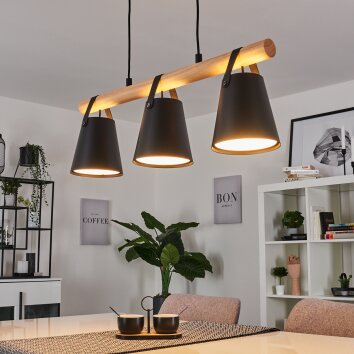 ANDIAN Pendant Light Ecru, black, 3-light sources