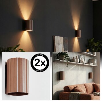 Fonir Up & Down Light, wall light brown, 1-light source