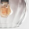 Koyoto ceiling light, globe light Amber, clear, Smoke-coloured, 4-light sources