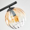 Koyoto ceiling light, globe light Amber, clear, Smoke-coloured, 4-light sources