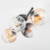 Koyoto ceiling light, globe light Amber, clear, Smoke-coloured, 4-light sources