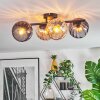 Koyoto ceiling light, globe light Amber, Smoke-coloured, 4-light sources