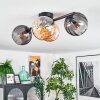 Koyoto ceiling light, globe light Amber, Smoke-coloured, 4-light sources