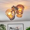 Koyoto ceiling light, globe light Amber, Smoke-coloured, 4-light sources