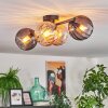 Koyoto ceiling light, globe light Amber, Smoke-coloured, 4-light sources
