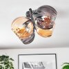 Koyoto ceiling light, globe light Amber, Smoke-coloured, 4-light sources