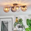 Koyoto ceiling light, globe light Amber, clear, Smoke-coloured, 4-light sources