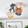Koyoto ceiling light, globe light Amber, clear, Smoke-coloured, 4-light sources