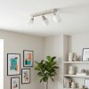 Fonik ceiling light chrome, sand-coloured, 3-light sources