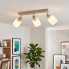 Fonik ceiling light chrome, sand-coloured, 3-light sources