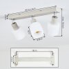 Fonik ceiling light chrome, sand-coloured, 3-light sources