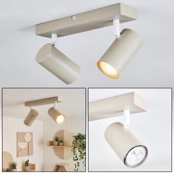 Javel ceiling light sand-coloured, 2-light sources