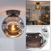 Ripoll ceiling light, globe light Smoke-coloured, 1-light source