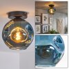 Ripoll ceiling light, globe light blue, 1-light source