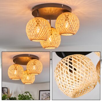 Basto ceiling light, globe light Ecru, 3-light sources