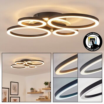 Marek ceiling light LED black, 1-light source