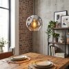 Ripoll hanging light, globe light, pendant light chrome, clear, Smoke-coloured, 1-light source