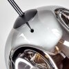 Ripoll hanging light, globe light, pendant light chrome, clear, Smoke-coloured, 1-light source
