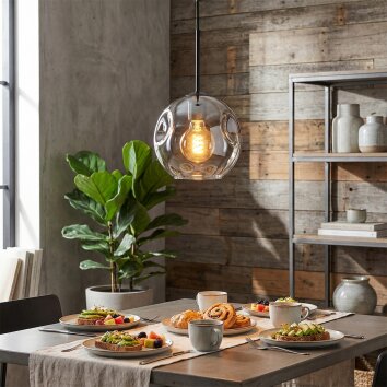 Ripoll hanging light, globe light, pendant light clear, Smoke-coloured, 1-light source