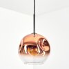 Ripoll hanging light, globe light, pendant light clear, coppery, 1-light source
