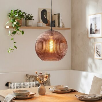 Koyoto hanging light, globe light, pendant light coppery, 1-light source