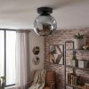 Ripoll ceiling light, globe light chrome, Smoke-coloured, 1-light source