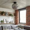 Ripoll ceiling light, globe light chrome, Smoke-coloured, 1-light source