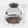Ripoll ceiling light, globe light chrome, Smoke-coloured, 1-light source