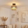 Ripoll ceiling light, globe light chrome, clear, Smoke-coloured, 1-light source