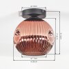 Ripoll ceiling light, globe light coppery, 1-light source