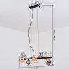 Chehalis hanging light, globe light, pendant light Amber, Smoke-coloured, 8-light sources