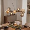 Chehalis hanging light, globe light, pendant light Amber, Smoke-coloured, 8-light sources