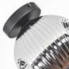 Ripoll ceiling light, globe light chrome, Smoke-coloured, 1-light source