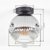 Ripoll ceiling light, globe light clear, Smoke-coloured, 1-light source