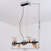Chehalis hanging light, globe light, pendant light Amber, Smoke-coloured, 8-light sources