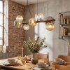 Chehalis hanging light, globe light, pendant light Amber, clear, Smoke-coloured, 8-light sources