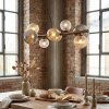Chehalis hanging light, globe light, pendant light Amber, clear, Smoke-coloured, 8-light sources