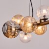 Chehalis hanging light, globe light, pendant light Amber, clear, Smoke-coloured, 8-light sources