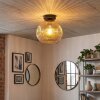 Ripoll ceiling light, globe light Amber, 1-light source