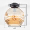 Ripoll ceiling light, globe light Amber, 1-light source